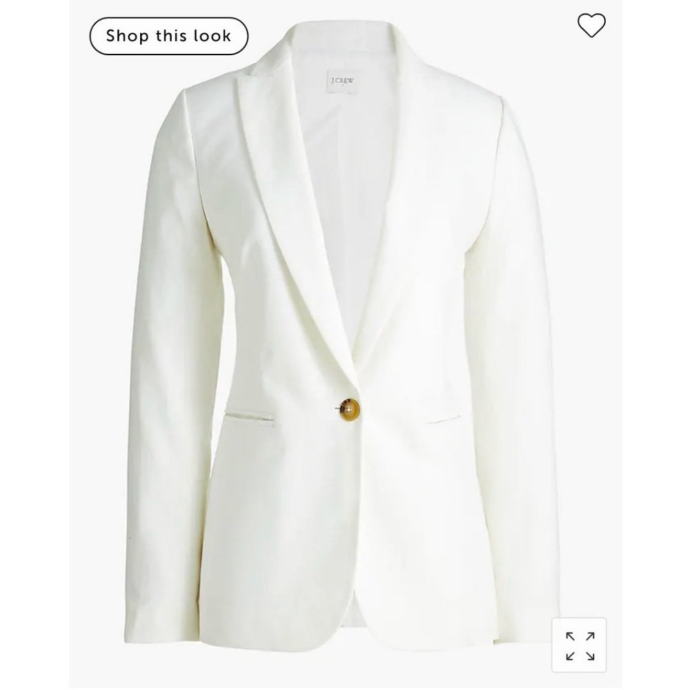 J.Crew Womens $178 Linen Holland Blazer White Size 18 Al222